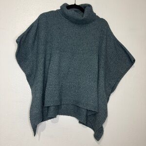 Loft Outlet Women's Turtleneck Poncho Sweater - Blue/Gray. One Size.